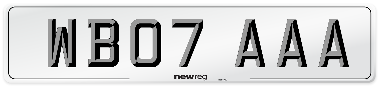 WB07 AAA Number Plate from New Reg